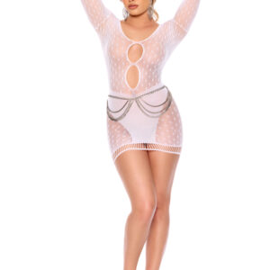 Polka Dot Crochet Mini Dress