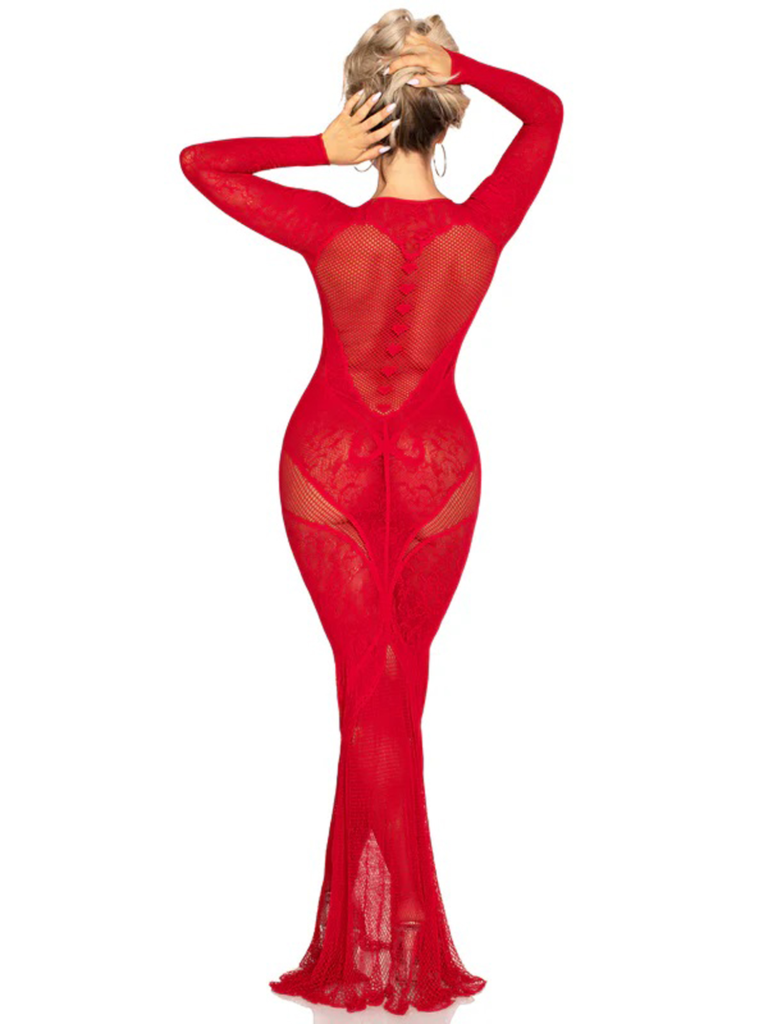 Lace & Net Body Con Gown