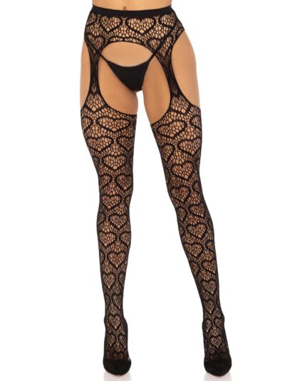 Heart Net Suspender Pantyhose