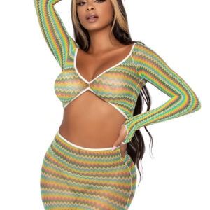 Net Crop Top and Mini Dress
