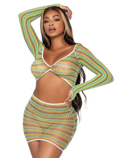 Net Crop Top and Mini Dress